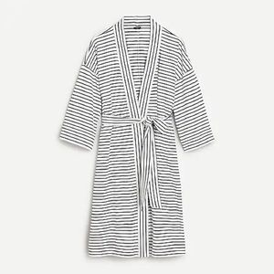 J. Crew Dreamy Cotton Robe - Ivory/Navy Stripe